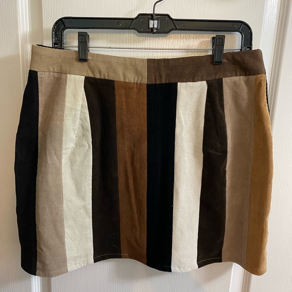 E.L.V. Denim CORDUROY STRIPE MINI SKIRT UK 14 US 10 - Picture 2 of 11